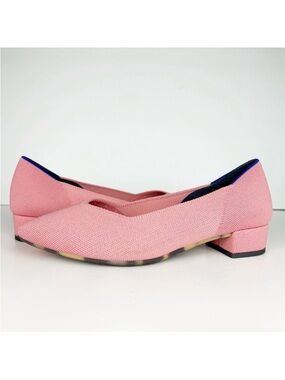 Rothy’s The High Point Tulip Pink Block Heel Feminine Pumps Shoes Size 9.5